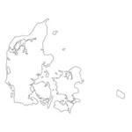 Kart over Kongeriket Danmark vektorgrafikk utklipp